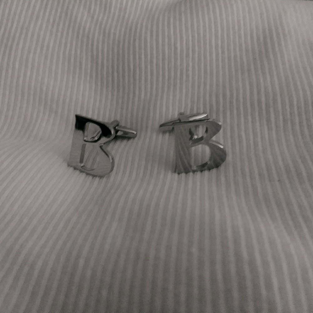 Cuff links initial. "B"$17.00  stainless steel